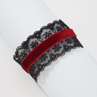 Choker Collar Necklace Gothic Lace Flower Hit Color Retro Necklace main image 5