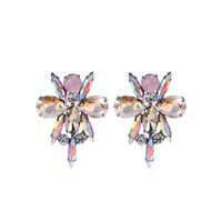 European And American Insects Colored Diamond Bee Earrings main image 1