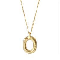 Simple Oval Donut Clavicle Chain Irregular Pattern Niche Design Necklace main image 3