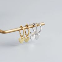 Korean New Simple Heart-shape Silver Earrings Wholesale main image 4