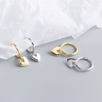 Korean New Simple Heart-shape Silver Earrings Wholesale main image 5