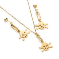 Titanium Steel 18K Gold Plated Fashion Skull No Inlaid sku image 7