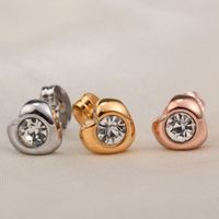 Fashion Heart Diamond Earrings Titanium Steel Fashion Jewelry sku image 1