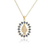 Virgin Mary Pendant Copper Micro-inlaid Zircon Jewelry Golden Necklace sku image 2