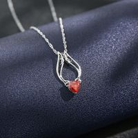 European And American Fashion Popular Heart Wing Inlaid Zircon Angel Wing Necklace sku image 2