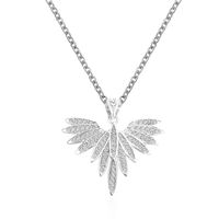 European And American Fashion Bird Clavicle Chain Rhinestone Angel Wing Pendant Necklace sku image 1