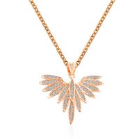 European And American Fashion Bird Clavicle Chain Rhinestone Angel Wing Pendant Necklace sku image 2