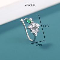 Personality Micro-inlaid Zircon Grape U-shaped False Nose Ring Exquisite Mini Piercing Nose Ring Jewelry sku image 1
