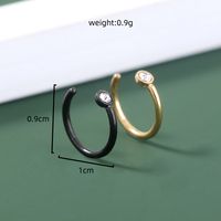 C-shaped Stainless Steel Rhinestone Nose Ring Diamond Nose Nail Fake Nose Ring Jewelry sku image 1