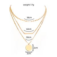 Fashion Simple Round Brand Clavicle Chain Retro Multi-layer Necklace Jewelry sku image 1