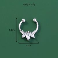 Personality Trend Nose Studs Micro-studded Piercing False Nose Ring Crown Nose Clip Zircon Accessories sku image 1