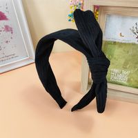 New Striped Flannel Rabbit Ears Headband Simple Hairpin Bow Hair Accessories sku image 1