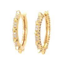Fashion Big Circle Pointed Earrings Simple Micro-inlaid Zircon Copper Earrings sku image 1