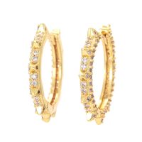 Fashion Big Circle Pointed Earrings Simple Micro-inlaid Zircon Copper Earrings sku image 2