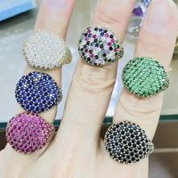 European And American Micro-inlaid Ring Opening Adjustable Full Diamond Zircon Ring Wholesale sku image 3