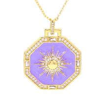 Collier Pendentif Zircon D&#39;huile Dégoulinant De Couleur Européenne Et Américaine Chaîne De Clavicule Étoile À Huit Branches sku image 2