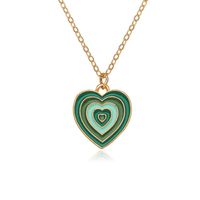 Cross-border New Creative Niche Colorful Jewelry Multi-layer Dripping Heart Necklace sku image 1