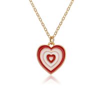 Cross-border New Creative Niche Colorful Jewelry Multi-layer Dripping Heart Necklace sku image 2
