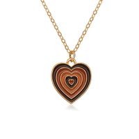 Cross-border New Creative Niche Colorful Jewelry Multi-layer Dripping Heart Necklace sku image 3