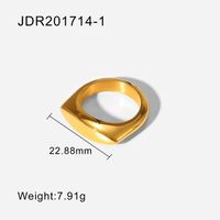 New 18k Gold Gold-plated Smooth Arc Ring Jewelry Ladies High Polished Oval Arc Ring sku image 1