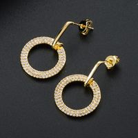 Fashion Drop-shaped Copper Micro-inlaid Zircon Earrings Female Simple sku image 2