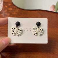 Cute Polka Dot Bow Stud Earrings Autumn And Winter New Earrings sku image 1
