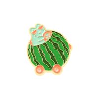 New Cute Animal Brooch Creative Cartoon Frog Watermelon Car Fruit Series Shape Paint Badge 12pcs Set sku image 5