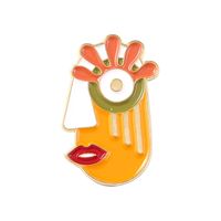 Persönlichkeit Hip-hop-stil Legierung Brosche Kreative Lustige Abstrakte Ölgemälde Maske Farbe Abzeichen Brosche 12 Stück Set sku image 4