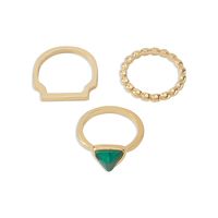 European And American Fashion Glass Diamond Geometric Alloy Diamond Ring Set sku image 1