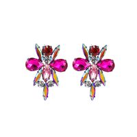 European And American Insects Colored Diamond Bee Earrings sku image 4