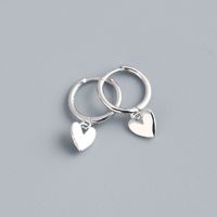 Korean New Simple Heart-shape Silver Earrings Wholesale sku image 1