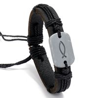 Croix-frontière Vente Chaude Accessoires Ventes Directes D'usine Vintage Armure Bovins En Cuir Bracelet Simple Et Réglable Européen Et Américain Mâle Et Femelle Bracelets sku image 1