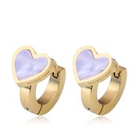 Korean Style Fashion Simple Heart Titanium Steel Temperament Personality Female Earrings main image 5