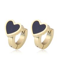 Korean Style Fashion Simple Heart Titanium Steel Temperament Personality Female Earrings sku image 1