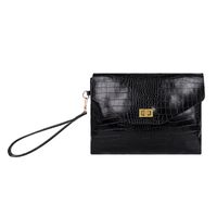 New Crocodile Pattern Clutch Korean Style Men's And Women's Handbags Casual Envelope Bag Patent Leather Bags File Bag Trendy Clutch main image 3