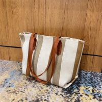 Bag Large Capacity Commuter Canvas Bag 2021 New Trendy Net Red Striped Tote Bag main image 1