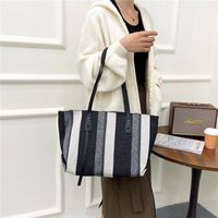 Bag Large Capacity Commuter Canvas Bag 2021 New Trendy Net Red Striped Tote Bag main image 5