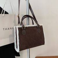 Casual Plush Large Bag Large Capacity Bag For Women 2021 New Western Style Shoulder Bag Autumn And Winter Textured Tote Bag main image 2