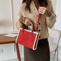 Casual Plush Large Bag Large Capacity Bag For Women 2021 New Western Style Shoulder Bag Autumn And Winter Textured Tote Bag main image 5