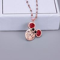 L41 Year Of The Rat Opportunity Knocks Zodiac Rat Necklace Titanium Steel Clavicle Chain Fashion Little Mouse Pendant Natal Year Gift main image 6