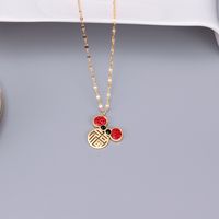 L41 Year Of The Rat Opportunity Knocks Zodiac Rat Necklace Titanium Steel Clavicle Chain Fashion Little Mouse Pendant Natal Year Gift main image 4