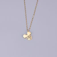 L41 Year Of The Rat Opportunity Knocks Zodiac Rat Necklace Titanium Steel Clavicle Chain Fashion Little Mouse Pendant Natal Year Gift main image 3