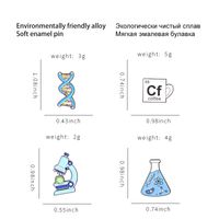 Europäische Und Amerikanische Neue Chemische Bio Legierung Brosche Kreative Cartoon-mikroskop Cf Cup Dna-form Lack Abzeichen main image 4