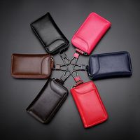 Large-capacity Zipper Car Key Case Waist Leather Card Case Multifunctional Fashion Key Chain main image 2