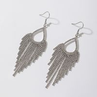 Fashionable Exaggerated Rhinestone Long Tassel Earrings European And American Ins Refined Grace High-grade Personality Affordable Luxury Earrings For Women main image 1