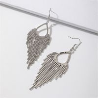 Fashionable Exaggerated Rhinestone Long Tassel Earrings European And American Ins Refined Grace High-grade Personality Affordable Luxury Earrings For Women main image 4