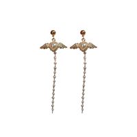 Fashion Pearl Heart Wings Long Tassel Earrings European And American Earrings Women Wholesale main image 6