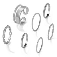 Simple Geometic Alloy Ring 7 Pieces Set sku image 3