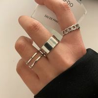 Simple Geometic Alloy Ring 7 Pieces Set sku image 2