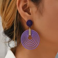 Nouvelles Boucles D&#39;oreilles Populaires Européennes Et Américaines Boucles D&#39;oreilles En Plastique Multi-cercles À Vent Exagéré main image 2